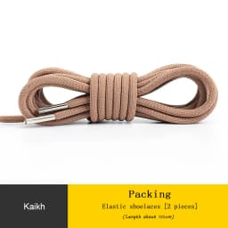 Round Elastic Shoelaces for Sneakers Metal Head Shoe Laces Outdoor Leisure Shoelace for Women Man Shoestrings Accessories 1 Pair