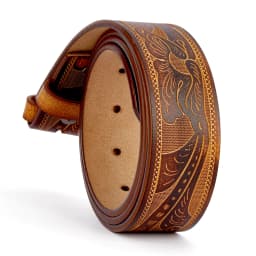 2024 High Quantity Western Leather Men Belts No Buckle Strap for Men Two Layer Embossed Cowhide Male Cowboy Belt Without Buckle