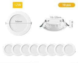 10PCS LED Downlight Recessed Ceiling Lamp 5W 7W 9W 12W 20W AC220V Cold White Spotlight LED Lights for Kitchen Living Room