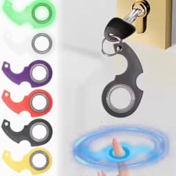 Rotate Fidget Spinner Keychain Metal Idget Toy Kid Stress Relief Spinner Keyring Fidget Ring Relieve Anxiety Boredom Party Gift