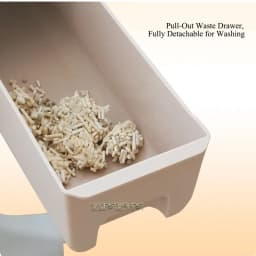 Semi‑Automatic Tilt Sifting Cat Litter Box No Scoop Needed Open‑Top Cat Toilet with Waste Drawer PP Resin for Cats up to 16.5lbs