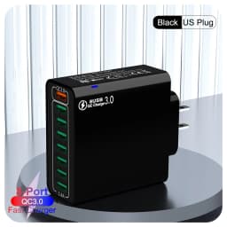 Total 65W 8 In 1 USB Charger Fast Charge Phone Charger Wall Adapter For iPhone Samsung Xiaomi Multi Port EU/US Plug Wall Charger