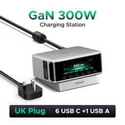 UGREEN 300W GaN Charger With Smart Display PD 3.1 7 IN 1 Desktop Charging Station For MacBook Air Pro Laptop iPhone Samsung iPad