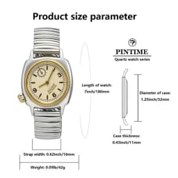 Classic Style Elastic Spring Strap Watch with Large Digital Quartz Watch for Men and Women, Father Mother's Day Gift Watch