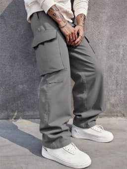 3D Pockets, Street-bombing Workwear, Trendy Functional Lacing, Loose-fitting Casual Pants, Men's Straight-cut Fashion