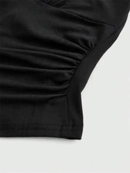 Solid V-neck Backless Halter Crop Top for Women Summer Sexy Y2K Sleeveless Ruched Top Streetwear