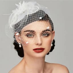 Birdcage Bride Veil Wedding Hair Accessories Flowers Feather Mesh Veil Face Cover Multi Colors Korea Japan Black White