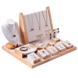 Wooden High-end Jewelry Display Rack Ring Storage Tray Necklace Bracelet Display Props Jewelry Display Tools