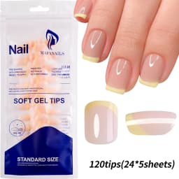 240/120pcs Summer Colorful Fake Nails Short Square Press On Nails French Acrylic Manicure Nail Art Glossy Full Cover False Nail