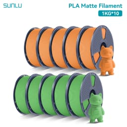 SUNLU 10Roll PLA Matte Filament 1.75mm 1kg Spool (2.2lbs) Smooth Matte Finish Neatly Wound Filament Fit Most FDM Printer