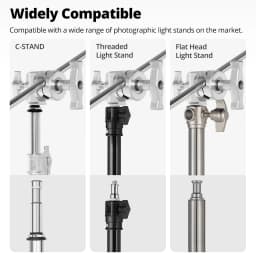 Heavy Duty Grip Head 1.6cm 16mm C Stand Mounting Adapter Metal Holder Photography for Light Stand Extension Boom Arm Reflector