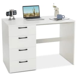 Desk with 4 Drawers,Computer Desk,Small Children's Desk,Modern Office Table,PC Table for Bedroom,Study,110 x 60 x 76cm