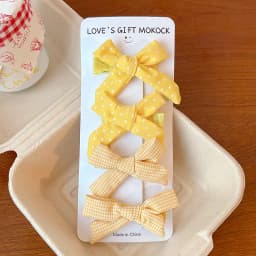 2026 4PCS/Set Kids Hair Clips Gingham Floral Bow Hair Barrettes No Hurt Hair Non Slip Soft Fabric Toddler Girls Accessories Gift