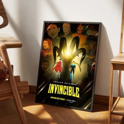 I-Invincible Cartoon Self-adhesive Art Poster Fancy Wall Sticker for Living Room Bar Decoration Vintage Decorative Painting