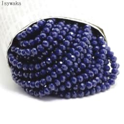 Isywaka Solid Army Green Colors 4*6mm 50pcs Rondelle Austria Faceted Crystal Glass Beads Loose Spacer Round Beads Jewelry Making
