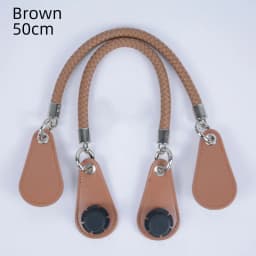 New 1 Pair Obag PU Woven Braided Leather Rope Handles Straps Round Handlefor O Bag Accessoires