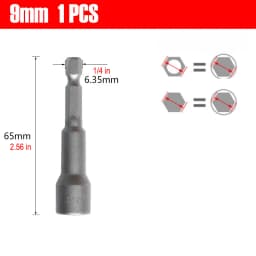 1/4 Hex Shank Magnetic Socket Wrench Bits 6-19mm Hex Nut Driver Sleeve for Electric Drill Screwdriver Impact Driver Repair Tools
