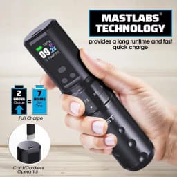 MAST Fold 2 Pro Wireless Tattoo Machine 7 Adjustable Strokes 2.4-4.2mm 2000mAh Battery for PMU Lining Shading Color Packing