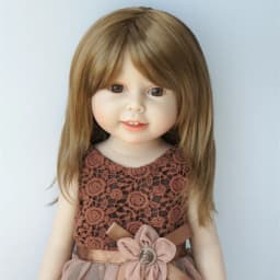 JD762 Natural curls Mid long doll wigs that can be tilted and self trimmed with bangs Full sizes Doll Accessories