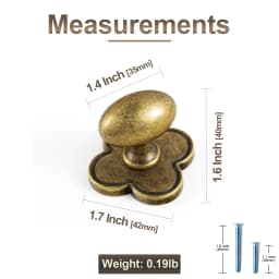 Goo-Ki Low Profile Antique Brass Cabinet Pulls Double Hole Centers(11.4''/12.6'') Zinc Alloy Handle for Drawer Cupboard Wardrobe