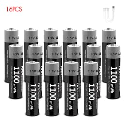 Kuugro 1.5V AAA USB Li-ion Rechargeable Battery Aaa 1.5V 1100mWh Lithium Batteries with 4-in-1 Cable for Toys Camera Flashlight