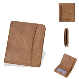 New Simple Short Men Wallet High Quality Card Holder Zipper Coin Pocket Large Capacity Card Bag Carbon Fiber Male Purses