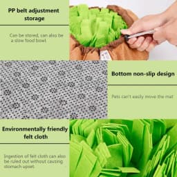 Pet Snuffle Mat for Dogs, Interactive Feed Game for Boredom, Encourages Natural Foraging Skills for Cats Dogs Bowl Travel Use
