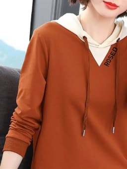 Spring Autumn Thin Hoodie Women's Long Sleeve Top Large Size Base Shirt Fake Two-Piece Comfortable Breathable Commute Style