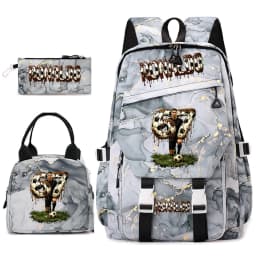 Cr7 Ronaldo 67 Print Student Backpack Set with Lunch Bag Pencil Case Teen Girls School Travel Daypack