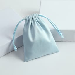 50pcs 7x9cm Light Blue Flannel Drawstring Packing Jewelry Packaging Display Luxury Velvet Suede Pouches Wedding Favors Gift Bags