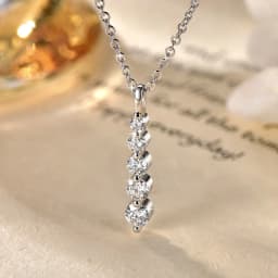 Lnkry 14k Gold Filled Chain Necklace Sparkling Five Stones Moissanite Pendant Necklace For Women Wedding Jewelry Gift