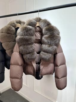 Janveny 2025 New Puffer Jacket Women With Large Natural Fox Fur Collar Short Fluffy Thick Parkas Female 90% White Duck Down Coat