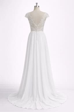 Boho A-Line Lace Wedding Dresses Bride 2026 Women's Wedding Gown Cap Sleeve V-Neck Backless Luxury Lace Bridal Dress Customized