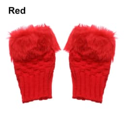 Winter Half Finger Elastic Thicken Warm Warm Mittens Knitted Gloves Faux Rabbit Hair Gloves