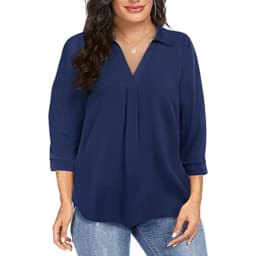 Women's 1XL-5XL Plus Size Chiffon women's pullover oversized loose V-neck shirt top plus size women clothing