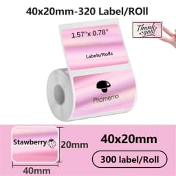 1Roll 40x20mm Compatible M110 M120 M220 M200 Self-Adhesive Laser Thermal Paper for Munbyn/Nelko PM220 E210 P50