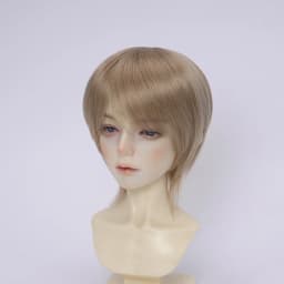 Doll's Wig for 1/3 1/4 1/6 Bjd Doll Color Blocking Short Hair Soft Silk Play House Girl Toys Dress Up Doll Accessories, No Doll