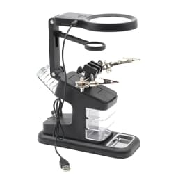 Welding Magnifying Glass LED Light Auxiliary Clip loupe Magnifier 3 In1 Hand Soldering Solder Iron Stand Holder Station