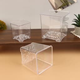 1Pc S/M/L Highly Transparent Flower Pot Plant Nursery Pots Acrylic Orchid Decorative Square for Plants Garden Orchids