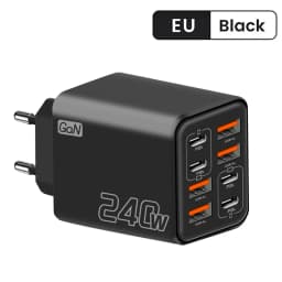 8 in 1 GaN USB C Desktop Charger 240W Fast Charge Phone Adapter Type C Cable For iPhone Samsung Xiaomi EU/US/UK Plug Charger