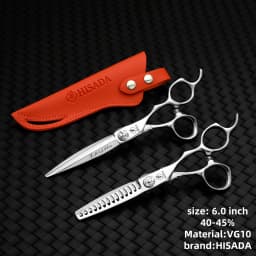 HISADA Hairdressing Scissors Black Suit 6.0 6.5 7.0 Advanced Black Coating Scissors, VG10 Steel Professional Hairdressing Scisso
