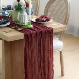 6PCS Gauze Table Runner Wedding Semi-Sheer Vintage Cheesecloth Dining Party Christmas Banquet Arches Cake Wholesale Table Decor