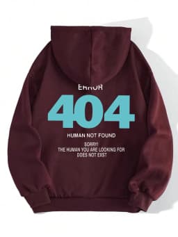 Error 404 Human Not Found sorry! Women's Hooded Fashion S-XXL Hoodies Fleece High Quality Sweatshirts Autumn Casual Sportswear