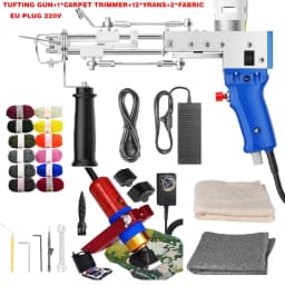 Tufting Gun 2in1 Set with Fabric Carpet Trimmer 5-40 Stitch/sec Adjustable Speed Electric Carpet Gun,7-21mm Focking Machine