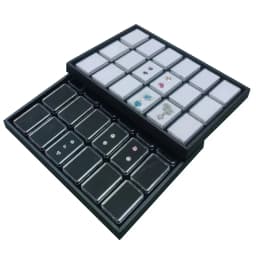 Clear Loose Diamond Storage Box 40x40mm Gemstone Packaging Organizer 57x37mm Pendant Jewelry Display Tray for Stones Showcase