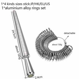 NIUPIKA HK/US/JP/UK/EU Aluminum Ring Rod Metal Ring Multi-size Specification Size Measurement Screening Jewelry DIY Tool