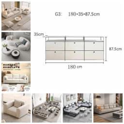 Modern Living Room Cabinet Modular Sideboard Storage Cabinets Combination TV Stand for Customizable Steel Frame Wood Furniture