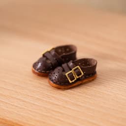Doll Double Button Fashion Sandal Shoes Cowhide Flat Shoes With Hole For Blythes, Ob22 24, Ymy, Licca, Azones, Ob24, Fr Doll