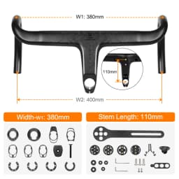 TOSEEK Carbon Handlebar Road Carbon Handlebar T700 Carbon Integrated Handlebar Di2 Bicycle Accessories Carbon Drop Bar