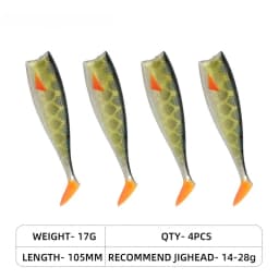 80mm 105mm Soft Fishing Lure Jighead Black Tail Minnow Artificial Silicone Bait Saltwater Sea Bass Swimbait Gear